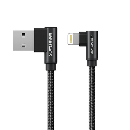 Cable cargador y sincronizador USB A - L 3A metalico trenzado en L color negro 1mt / BL-CHCBG30