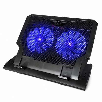 Cooler para notebook 12 -17", doble ventilador de 14cm y ajustable / mod. UT-NTC020
