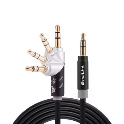Cable de audio 1,5mt color negro con rotación en caja retail / BL-CB150