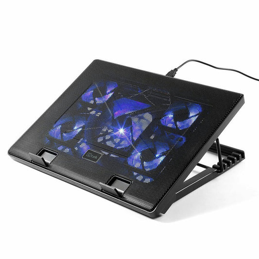 Cooler para notebook 12 -17", 5 ventiladores de alto rendimiento con velocidad ajustable / mod. UT-NTC050