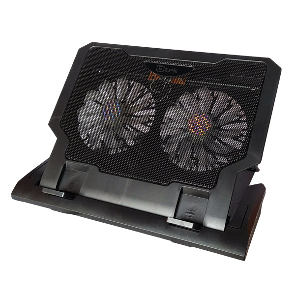 Cooler para notebook 12 -17", doble ventilador de 14cm y ajustable / mod. UT-NTC020