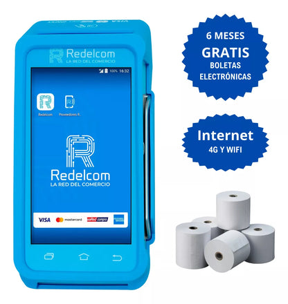 Máquina De Cobro Smart Redelcom Mercado Pago + 5 Rollos
