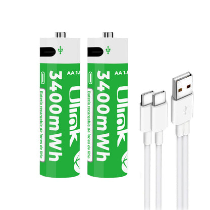 Pilas 2x AA con carga USB C de 3400mWh / UL-BAT2A2