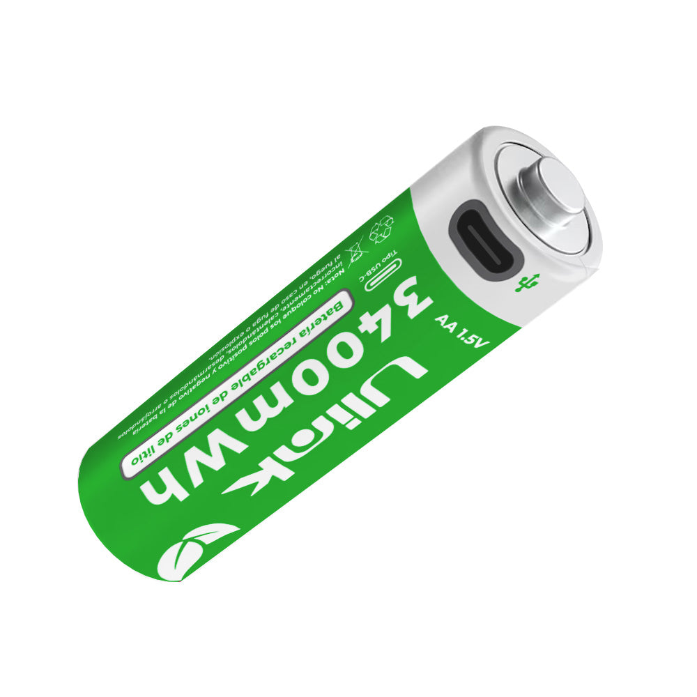 Pilas 2x AA con carga USB C de 3400mWh / UL-BAT2A2