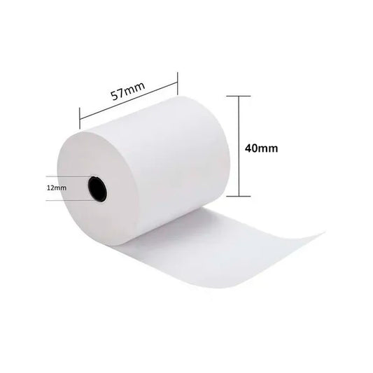 Rollo de papel térmico 57 x 40 mm de 59gr (pack de 5 unidades)