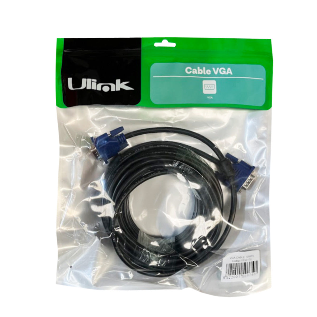 Cable VGA macho - macho 3 mts con filtro , conectores de niquel