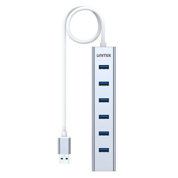 HUB 7 puertos USB 3.0 , aluminio, con fuente 5V2A / mod. Y-3090