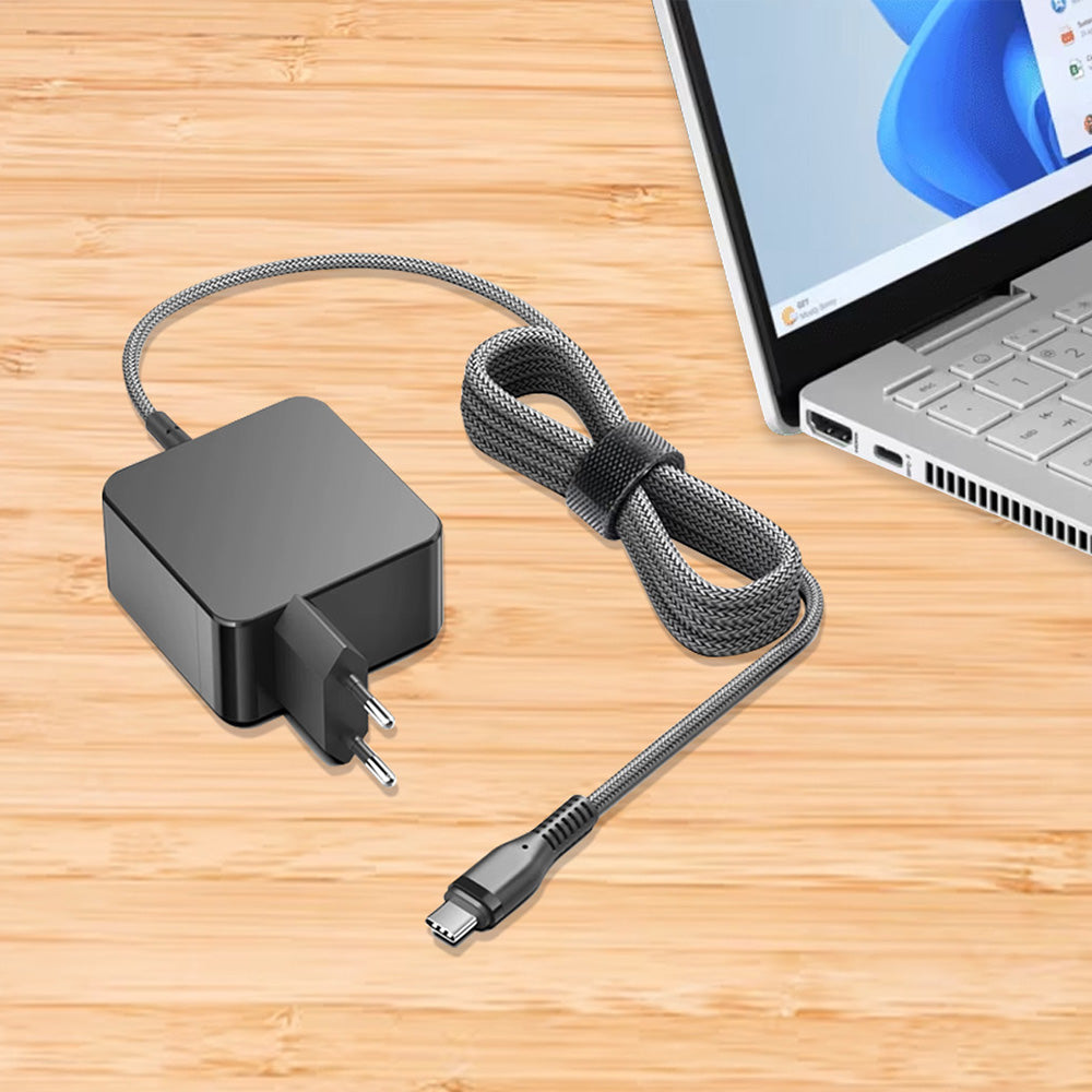 Adaptador de energia Universal USB C de 65W certificado, cable trenzado de 1,5mts / mod. UT-PD65W