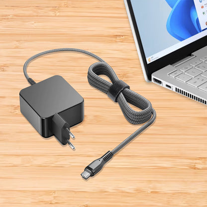 Adaptador de energia Universal USB C de 65W certificado, cable trenzado de 1,5mts / mod. UT-PD65W
