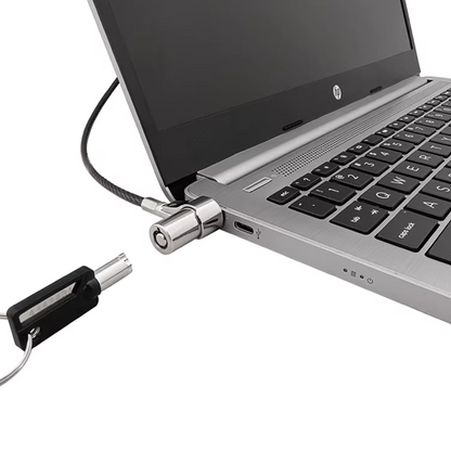 Candado para notebook slot NANO con llave, 1,8mts de largo y 4mm espesor / UT-LK080K