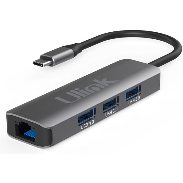 Adaptador multipuerto USB 4 en 1 , USB3.0*3, LAN 10/100/1000*1 / UL-ADC403G